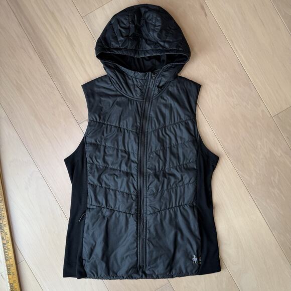 Smartwool Smartloft 60 Hoodie Vest Women's Large Black Full Zip Insulated - Picture 2 of 9
